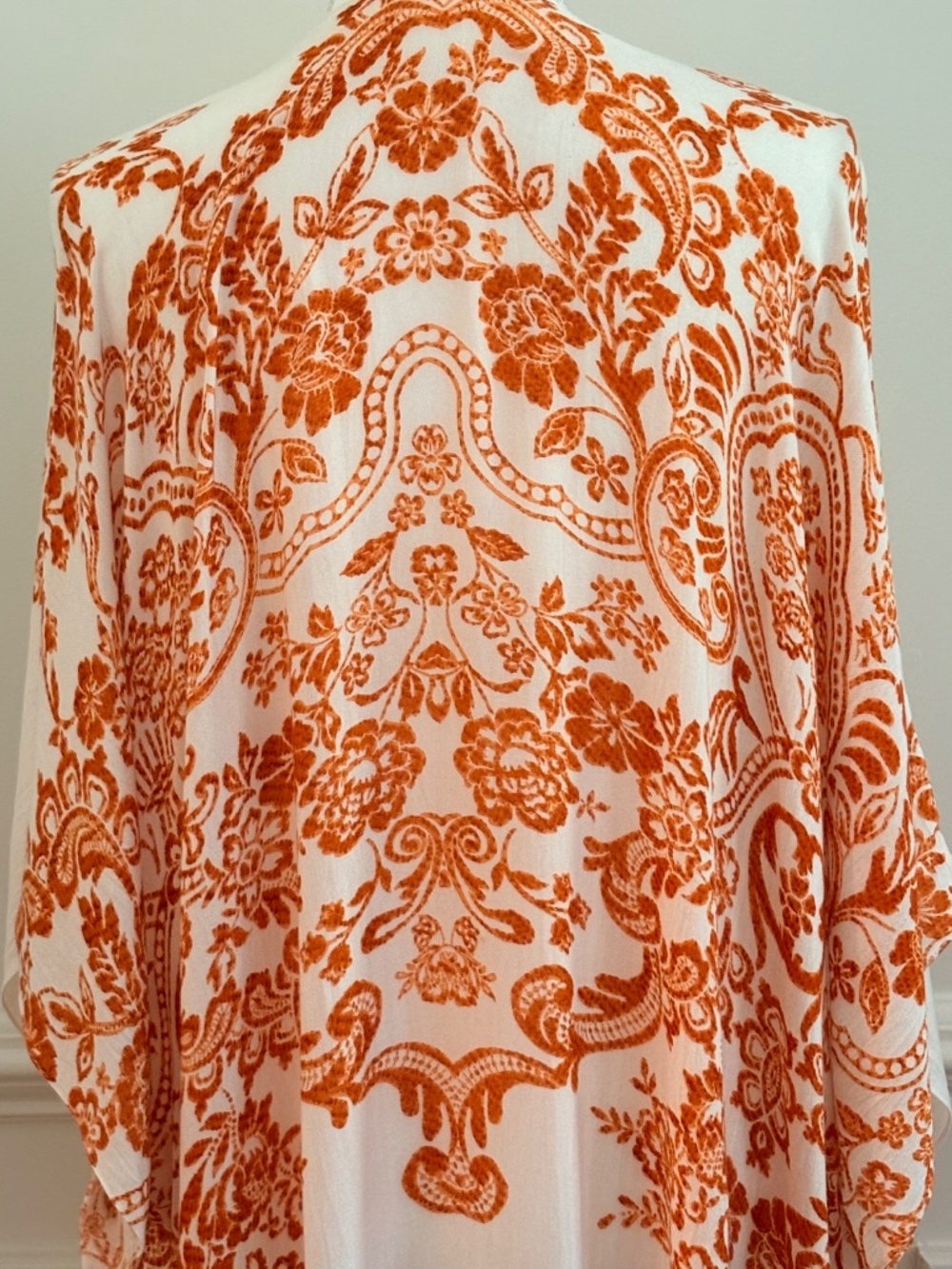 Kimono Floral Beach Coverup Large Print One Size Damask Resort - Picture 11 of 13